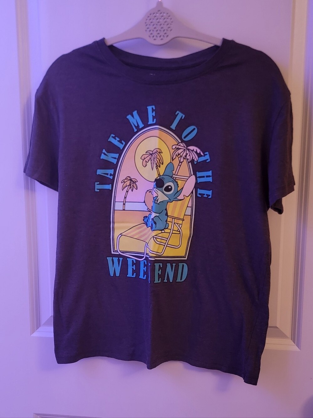 Stitch 'Take Me to the Weekend' Graphic Tee - Grey Size S